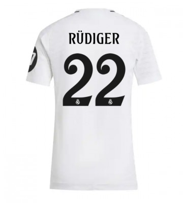 Real Madrid Antonio Rudiger #22 Primera Equipación Mujer 2024-25 Manga Corta